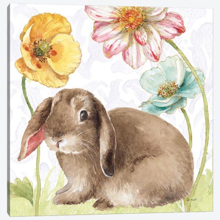 Spring Softies Bunnies III Purple Canvas Print #UDI39} by Lisa Audit Canvas Artwork