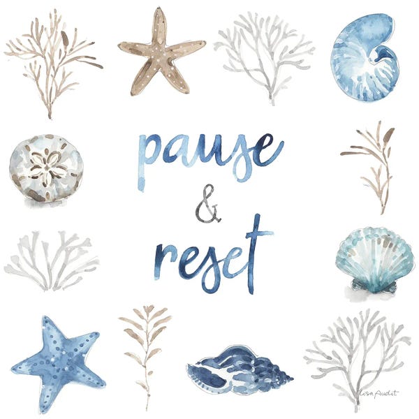 Sea Shells: Blue Escape Coastal X by Lisa Audit