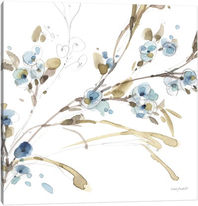 Blue Escape VI Canvas Art Print - Minimalist Flowers