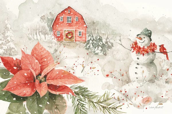 Poinsettias: Poinsettia Village I by Lisa Audit