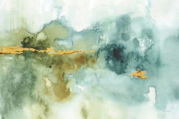 Blue & Gold: My Greenhouse Abstract I by Lisa Audit