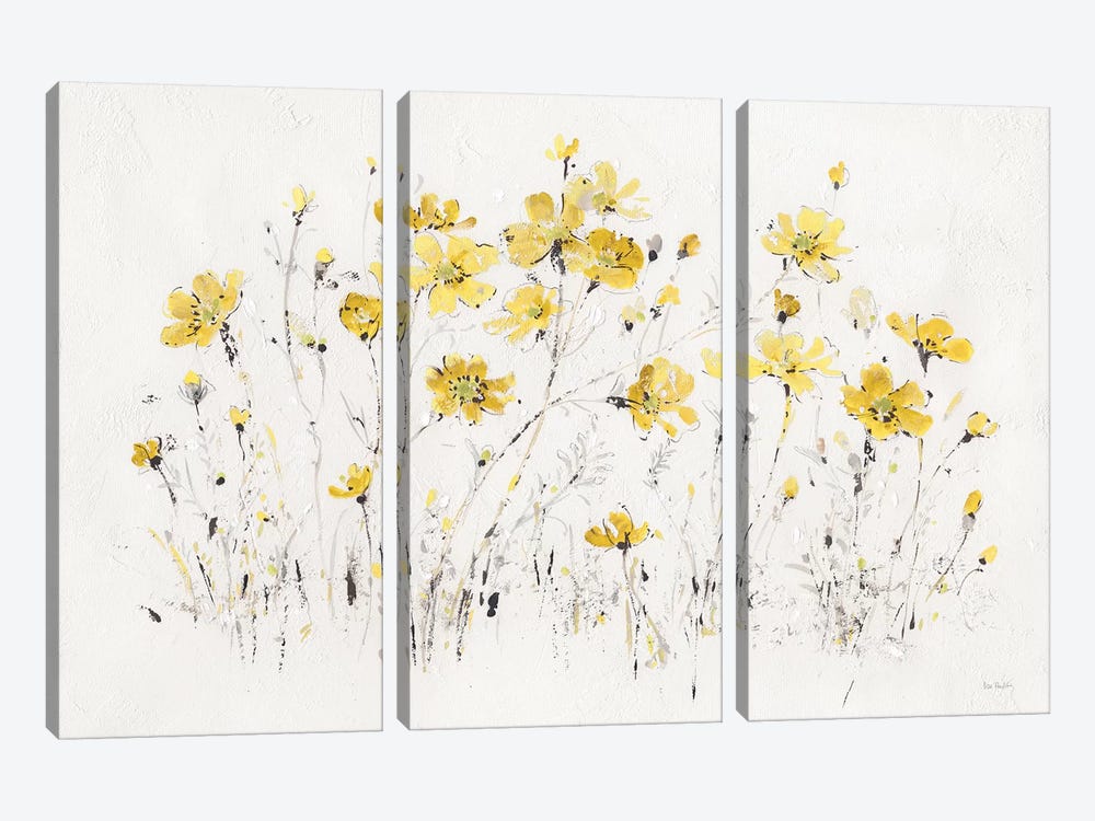 Wildflowers I Bright Yellow by Lisa Audit 3-piece Canvas Art