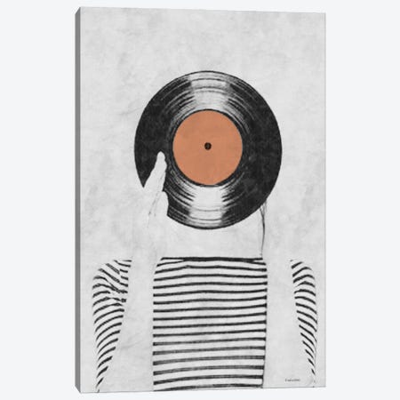 Vinyl Record Head Canvas Print #UDT144} by Underdott Art Art Print