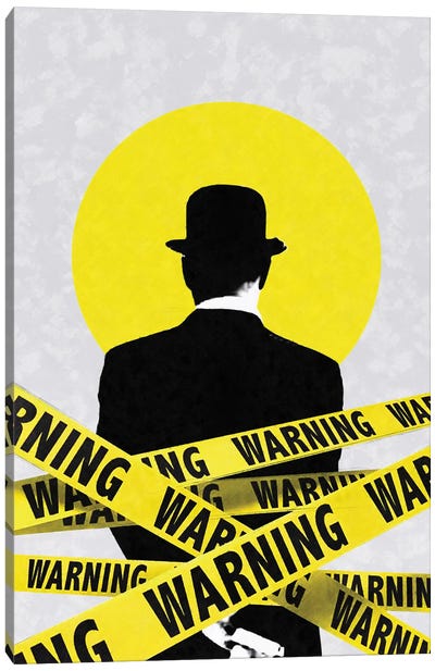 Warning Canvas Art Print - The Son of Man Reimagined