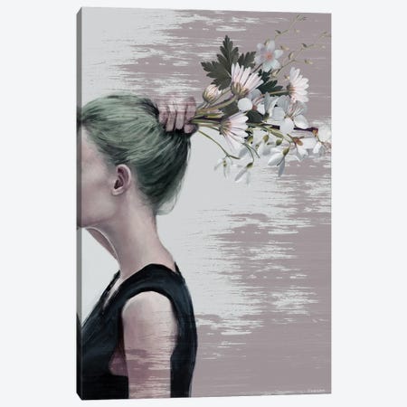 Flower Ponytail Canvas Print #UDT52} by Underdott Art Art Print