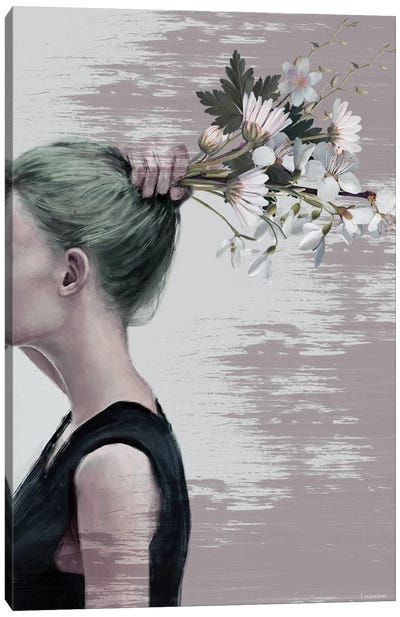 Flower Ponytail Canvas Art Print - Underdott Art
