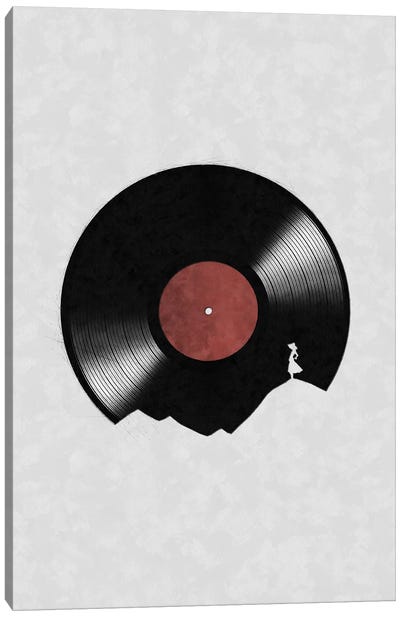 In The World Of Music Canvas Art Print - Vinyl Records