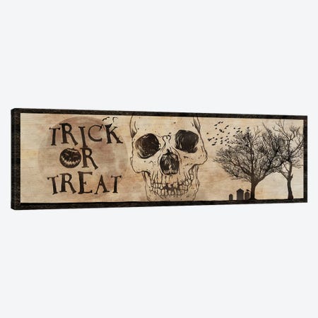 Trick or Treat With A Skull Canvas Print #UET4} by 5by5collective Canvas Print