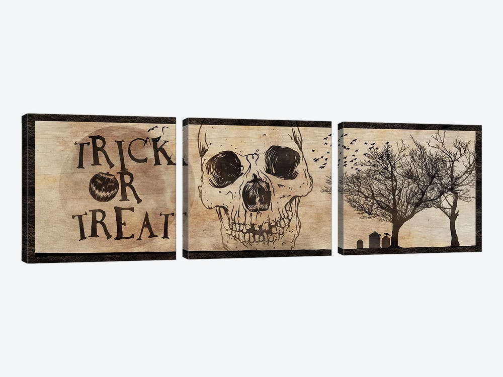 Trick or Treat With A Skull by 5by5collective 3-piece Art Print