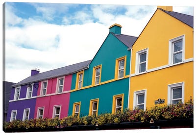 Colorful Architecture, Kenmare, County Kerry, Munster Province, Republic Of Ireland Canvas Art Print - House Art