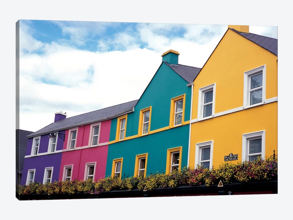 Colorful Architecture, Kenmare, County Kerry, Munster Province, Republic Of Ireland by David Barnes 1-piece Canvas Artwork