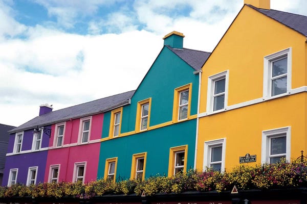 Ireland: Colorful Architecture, Kenmare, County Kerry, Munster Province, Republic Of Ireland by David Barnes