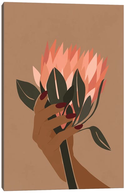 Let Yourself Bloom Canvas Art Print - Minimalist Flowers
