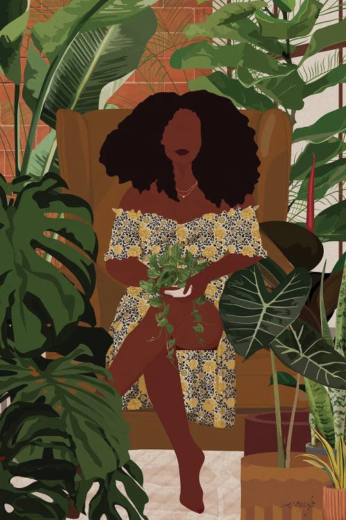 Crazy Plant Lady by Mezay Ugbo wall art