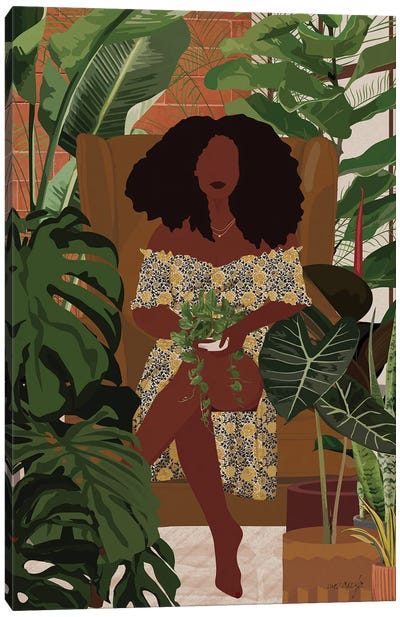 Crazy Plant Lady Canvas Art Print - Mezay Ugbo