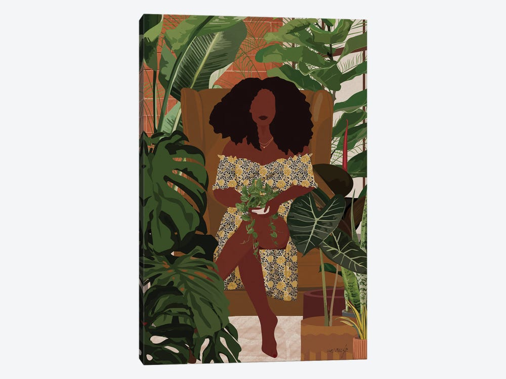 Crazy Plant Lady by Mezay Ugbo 1-piece Canvas Art Print