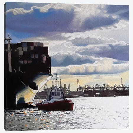 Harbour I Canvas Print #ULK16} by Ulla Kutter Canvas Artwork
