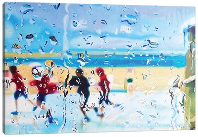 Rainy Beach I Canvas Art Print - Ulla Kutter