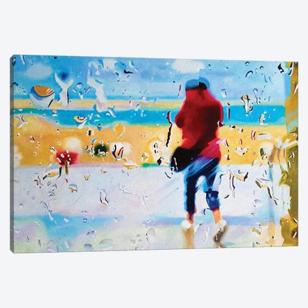 Rainy Beach II Canvas Print #ULK26} by Ulla Kutter Canvas Print