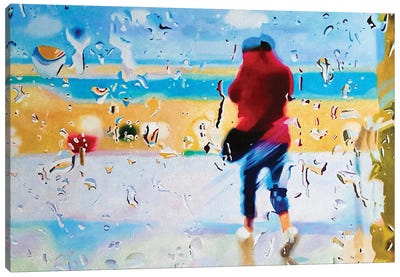 Rainy Beach II Canvas Art Print - Ulla Kutter