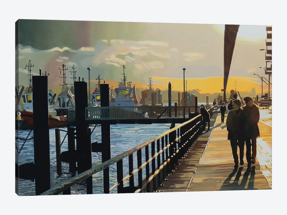 Walk Along The Elbe by Ulla Kutter 1-piece Canvas Art