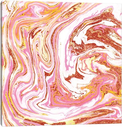 Marble + Rose Gold Dust Canvas Art Print - Rose Gold Art
