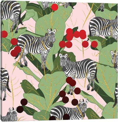 Zebra Harem Canvas Art Print - Animal Patterns