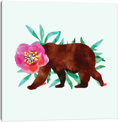 Happy Day Canvas Art Print - Brown Bear Art