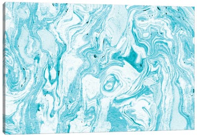 Ocean Blue Marble Canvas Art Print - Agate, Geode & Mineral Art