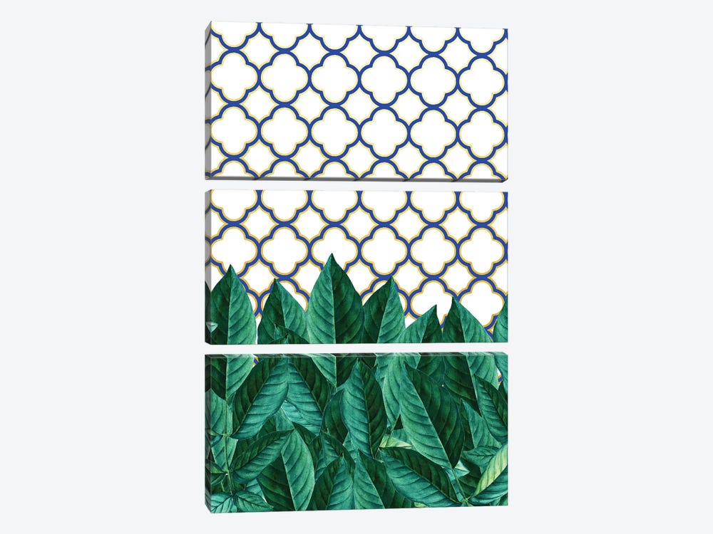 Leaves And Tiles by 83 Oranges 3-piece Art Print