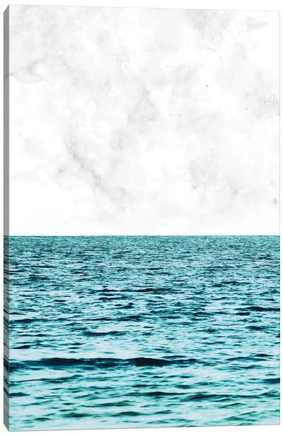 Ocean + Marble II Canvas Art Print - Agate, Geode & Mineral Art