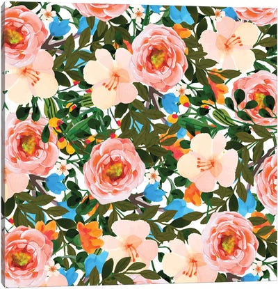 Rose Garden Canvas Art Print - Floral & Botanical Patterns