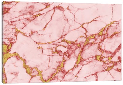 Blush Gold Marble II Canvas Art Print - Agate, Geode & Mineral Art