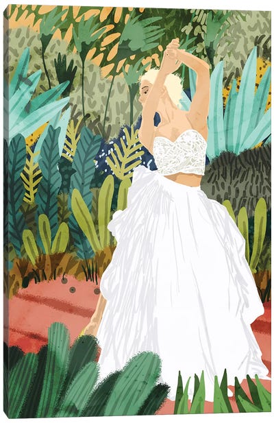 Forest Bride Canvas Art Print - Pantone 2020 Classic Blue