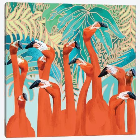 Flamingo Party Canvas Print #UMA1398} by 83 Oranges Canvas Print