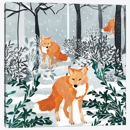 Fox Snow Walk Canvas Print #UMA1400} by 83 Oranges Canvas Print