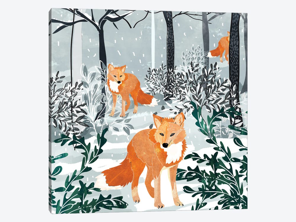 Fox Snow Walk by 83 Oranges 1-piece Canvas Art Print