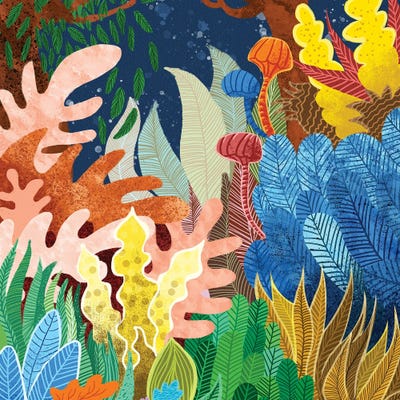 Night Forest by 83 Oranges framed canvas print