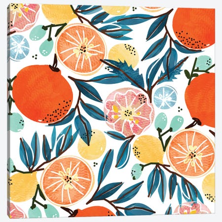Fruit Shower Canvas Print #UMA1414} by 83 Oranges Canvas Art Print