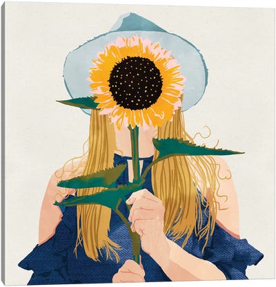 Miss Sunflower Canvas Art Print - Sunflower Art