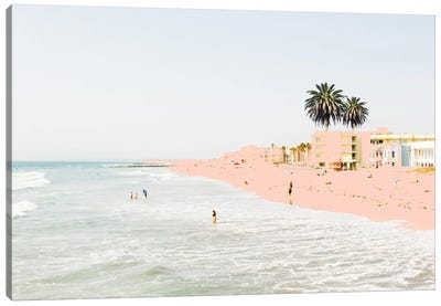 Pink Beach Canvas Art Print - Sandy Beach Art