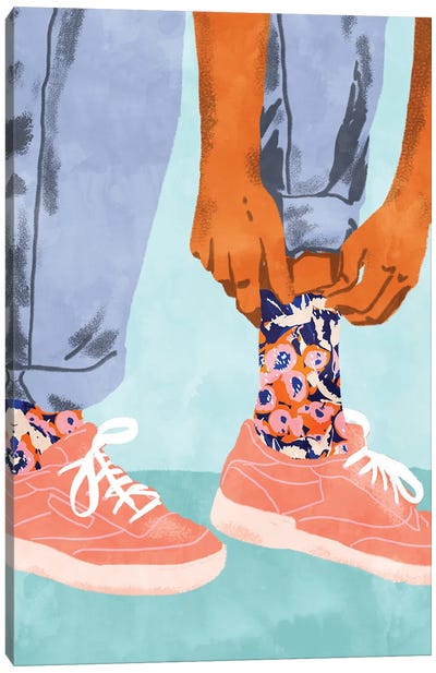 Pull Up Those Pretty Socks! Canvas Art Print - Sneaker Art