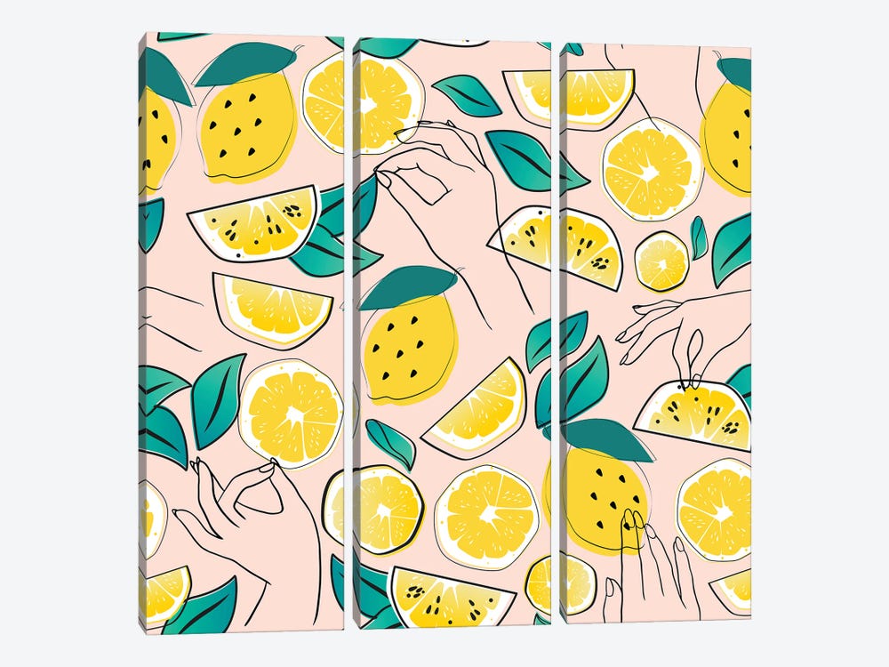In Lemons We Trust by 83 Oranges 3-piece Canvas Wall Art