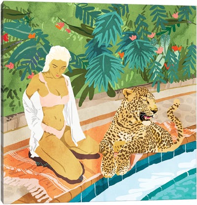 The Wild Side Canvas Art Print - Jaguar Art