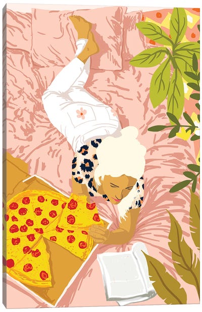 Pepperoni Pizza Canvas Art Print - Pizza Art