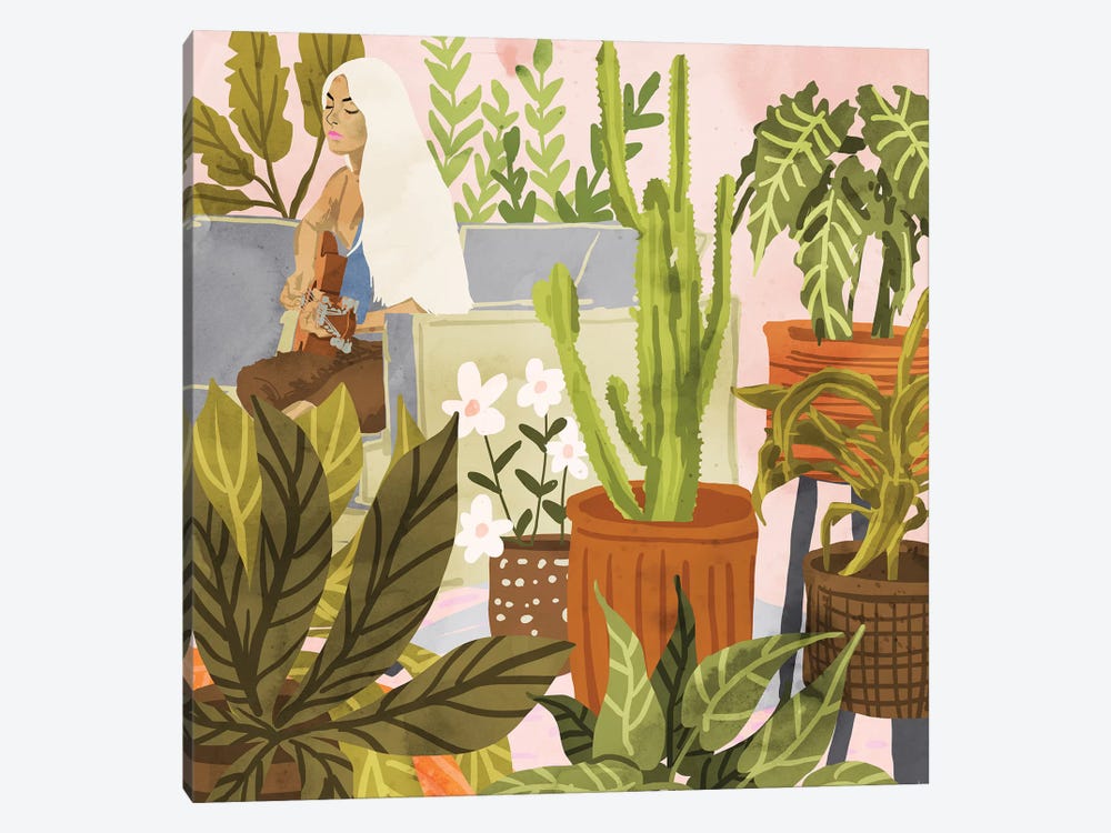 Playing For My Plants by 83 Oranges 1-piece Canvas Wall Art