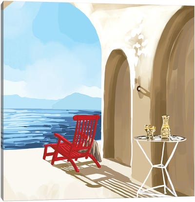Solitude By The Sea Canvas Art Print - Mediterranean Décor