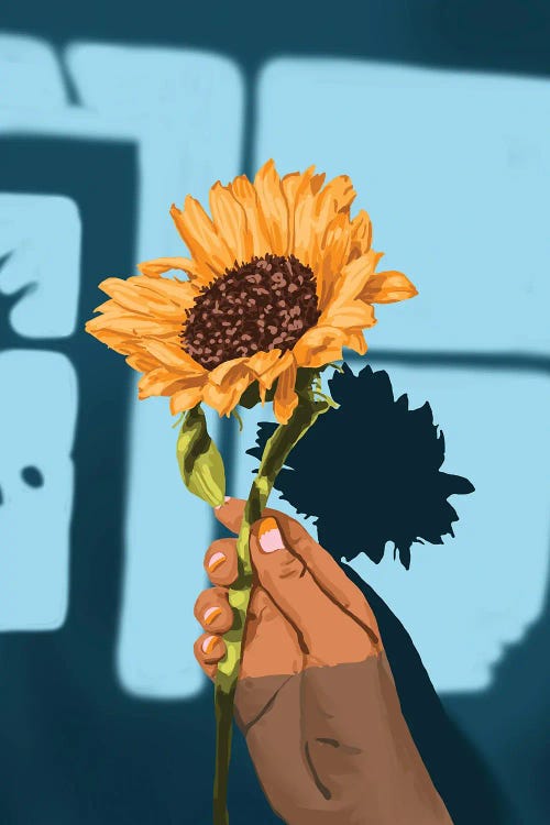 What you think, you become. Sunflower still life by 83 Oranges wall art