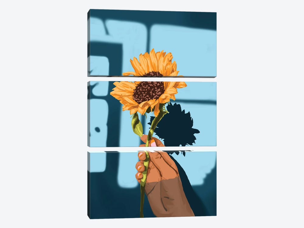 What you think, you become. Sunflower still life by 83 Oranges 3-piece Canvas Art Print