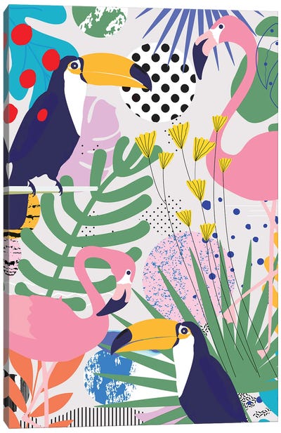 Tropical Spring Canvas Art Print - Toucan Art